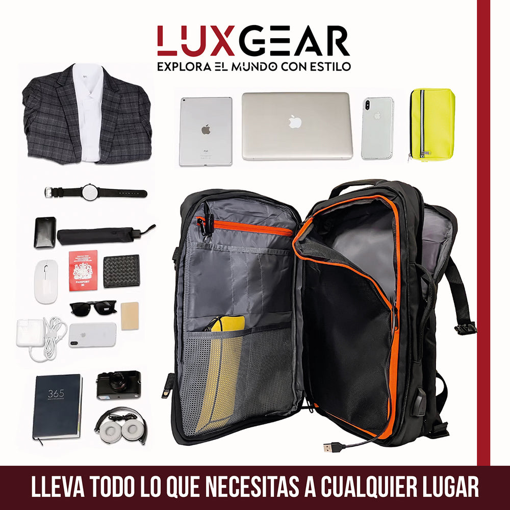 Mochila Maleta Viaje Cabina Luxgear Notebook Impermeable 48L