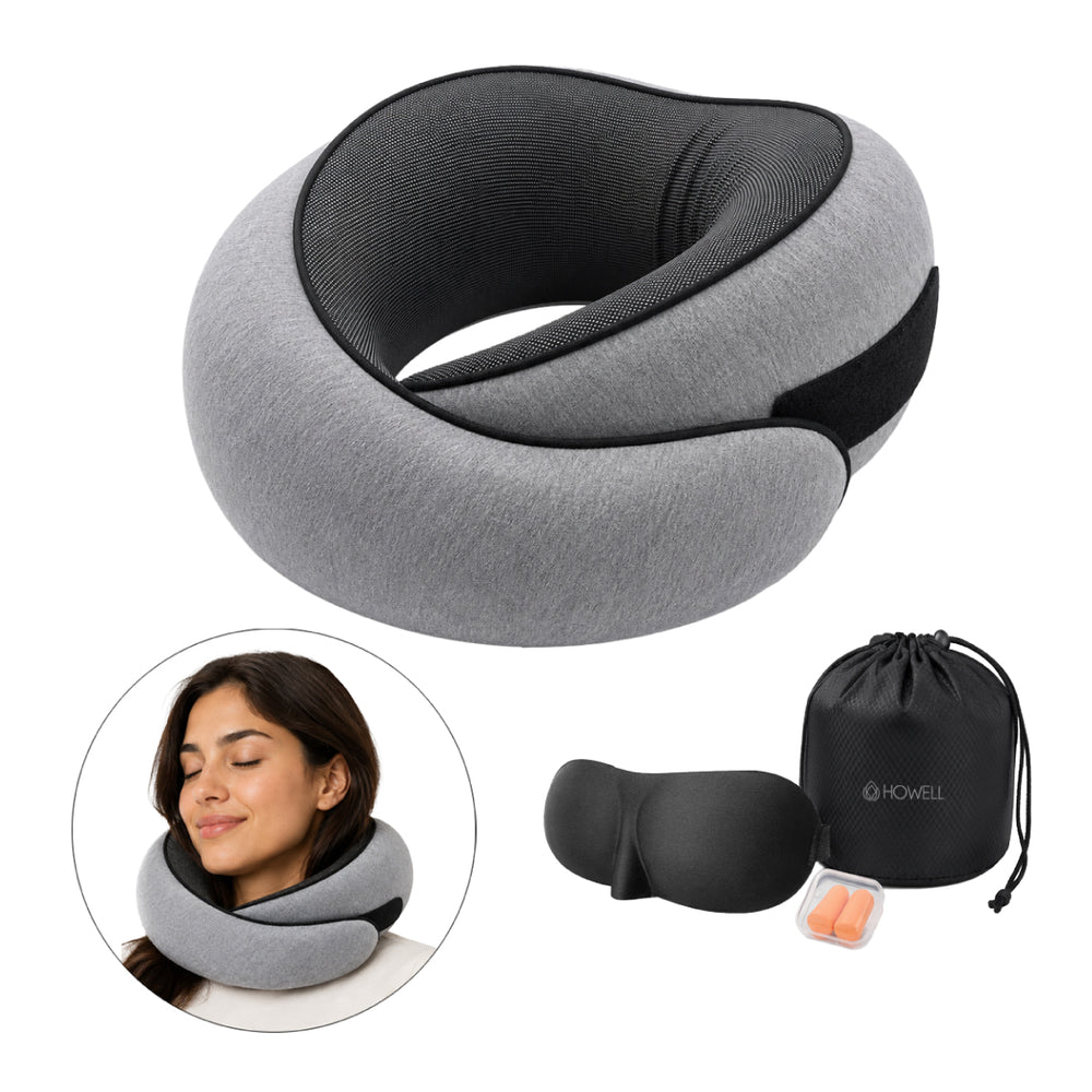 Almohada De Viaje Cervical Howell Viscoelastica + Accesorios