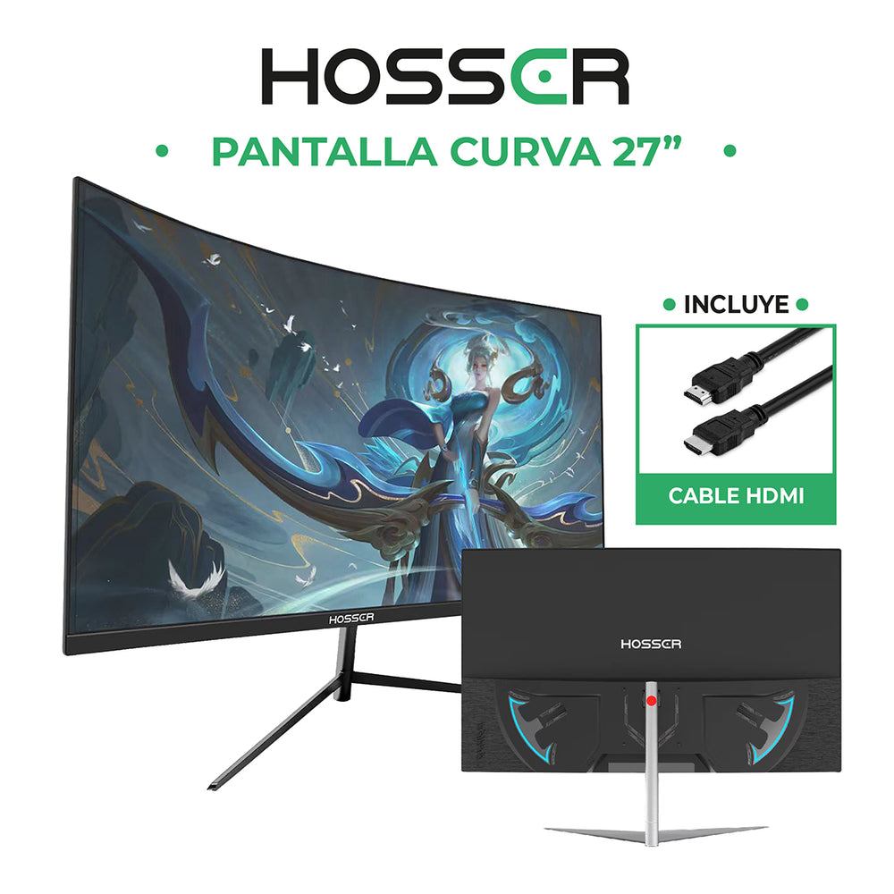 Monitor Gamer Curvo 27 Pulgadas Hosser FHD Gaming Monitor