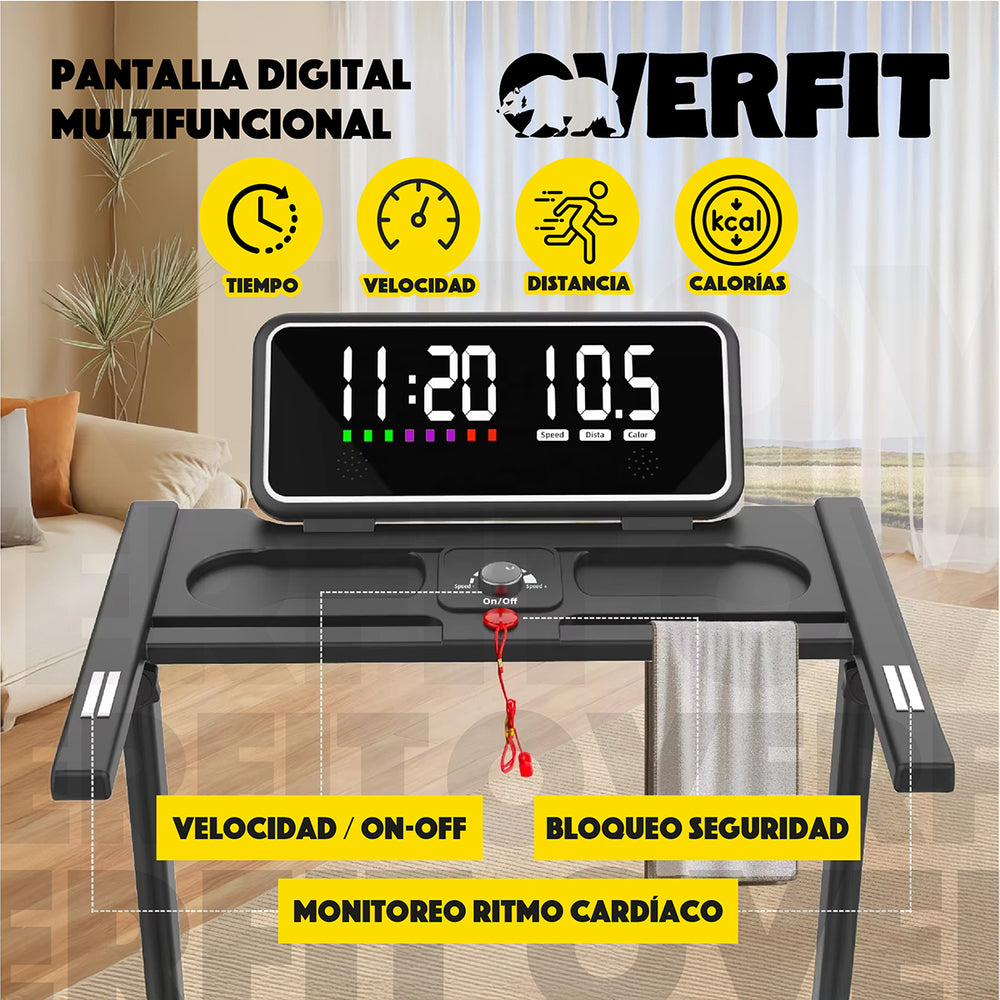 Trotadora 2 Hp Overfit Caminadora Electrica Plegable 12 Km/h