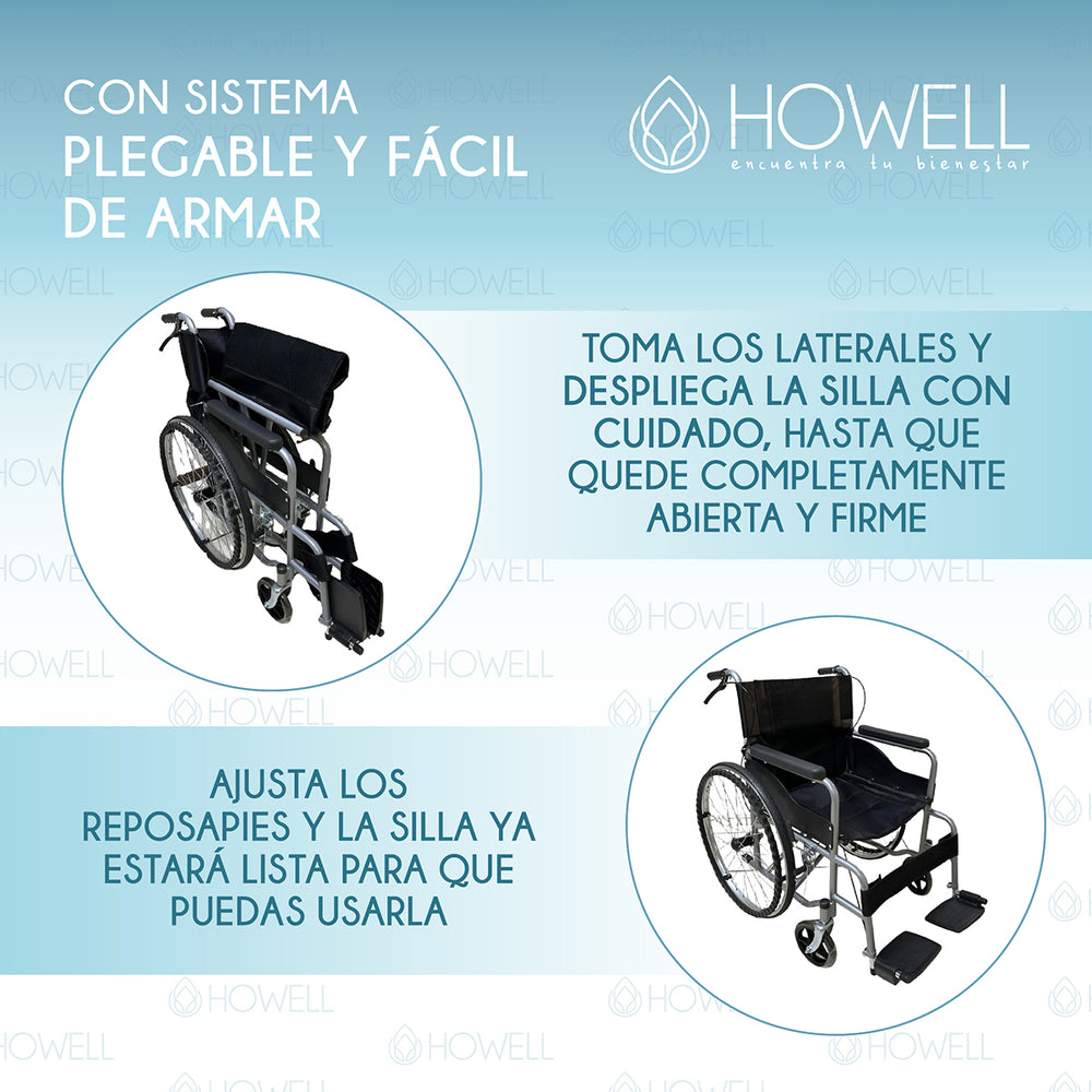 Silla de Ruedas Plegable Howell Aluminio 7kg Adulto