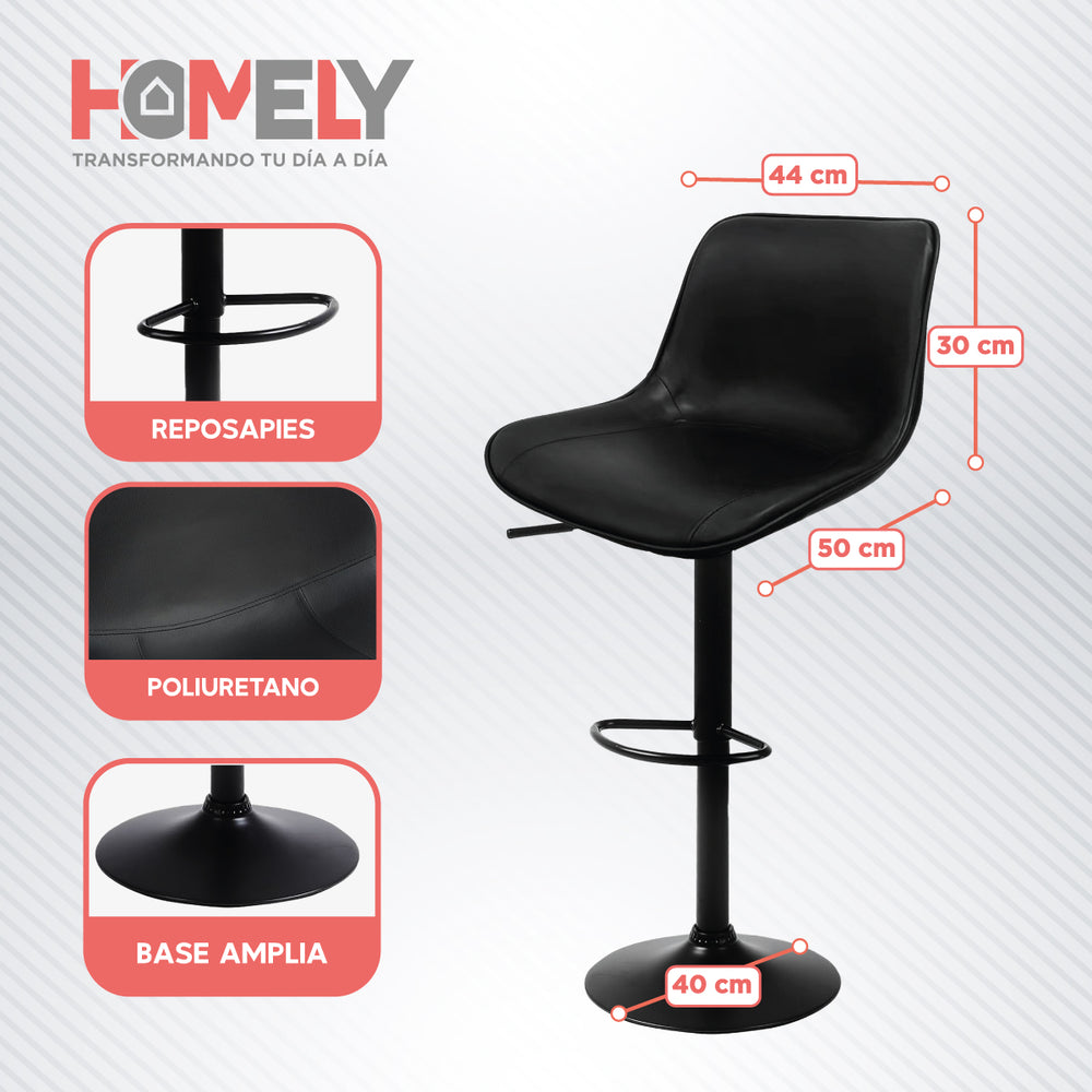 Taburete Silla De Bar Homely Altura Regulable Cocina 80cm