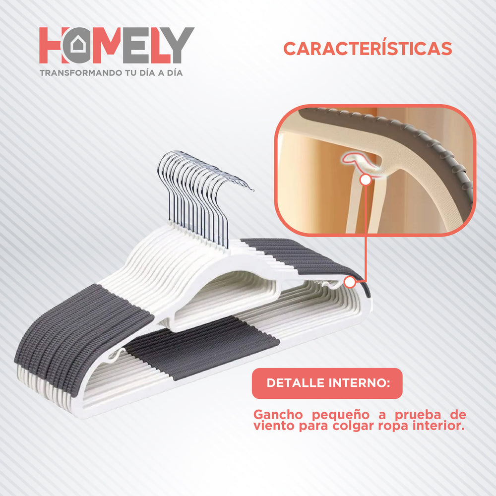 Colgadores Ganchos De Ropa Pantalon Homely Percha Set 50 U