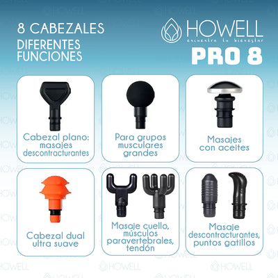 Pistola de Masajes Howell PRO 8