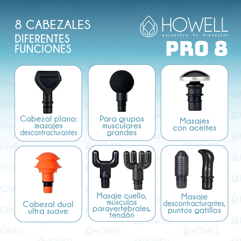 Pistola de Masajes Howell PRO 8