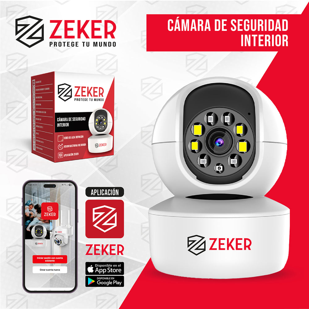 Cámara De Seguridad Interior Wifi IP Zeker 2MP 5G Pan Tilt