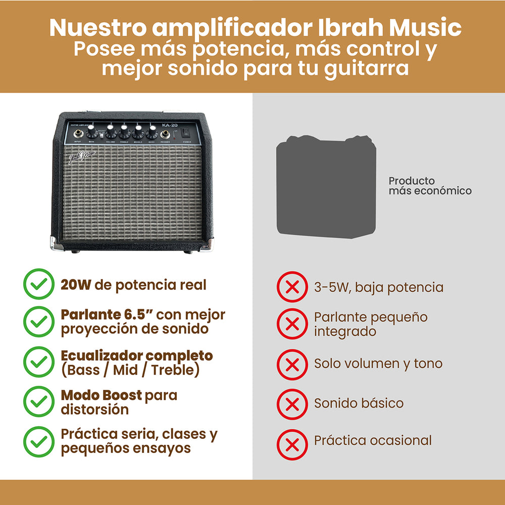 Guitarra Electrica LP Ibrah + Amplif + Accesorios all black