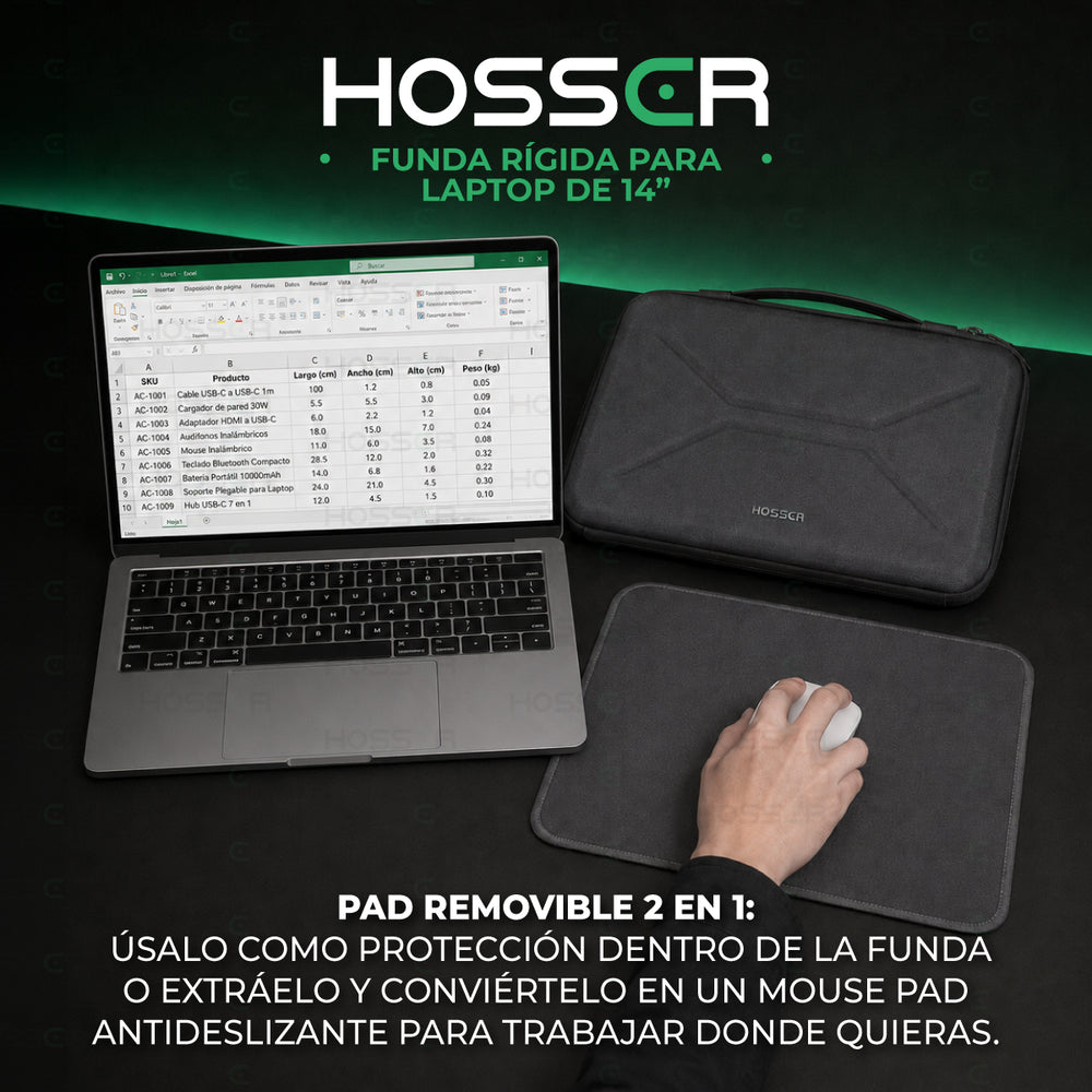 Funda protectora de laptop hardcase 14" Hosser