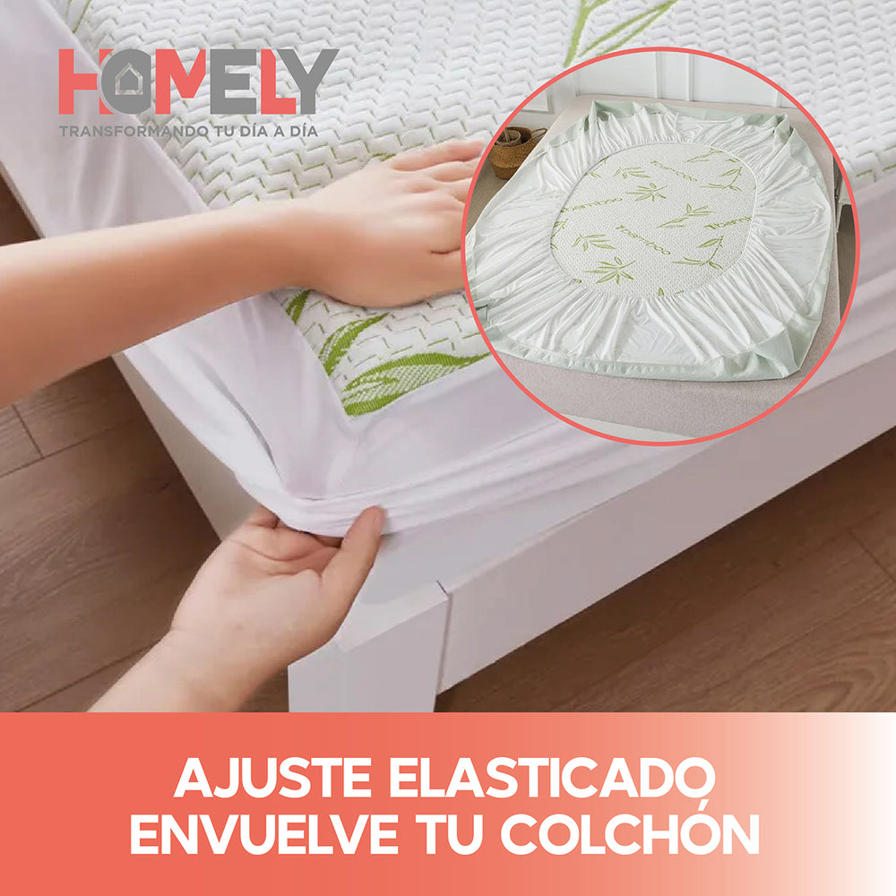 Cubre Colchon Bambu Cobertor Impermeable Varios Tamaños
