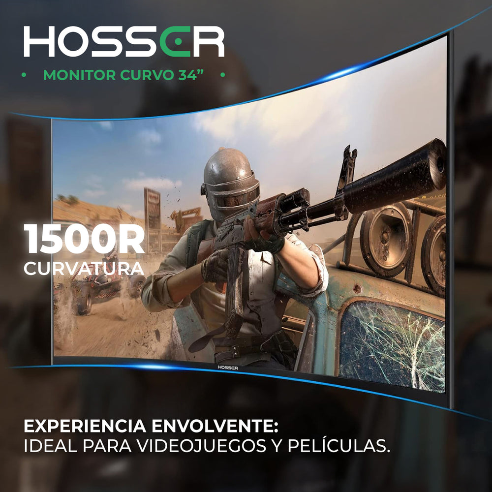 Monitor PC Gamer Curvo 34" UltraWide Hosser 165Hz Gaming 1ms