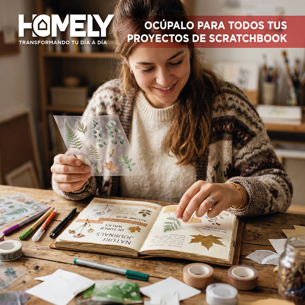 Papel Vinilo Adhesivo Transparente A4 20 Hojas Homely 90g Blanco