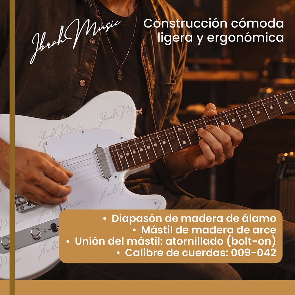 Kit Guitarra Ibrah TC Style Blanca - Vista conjunto