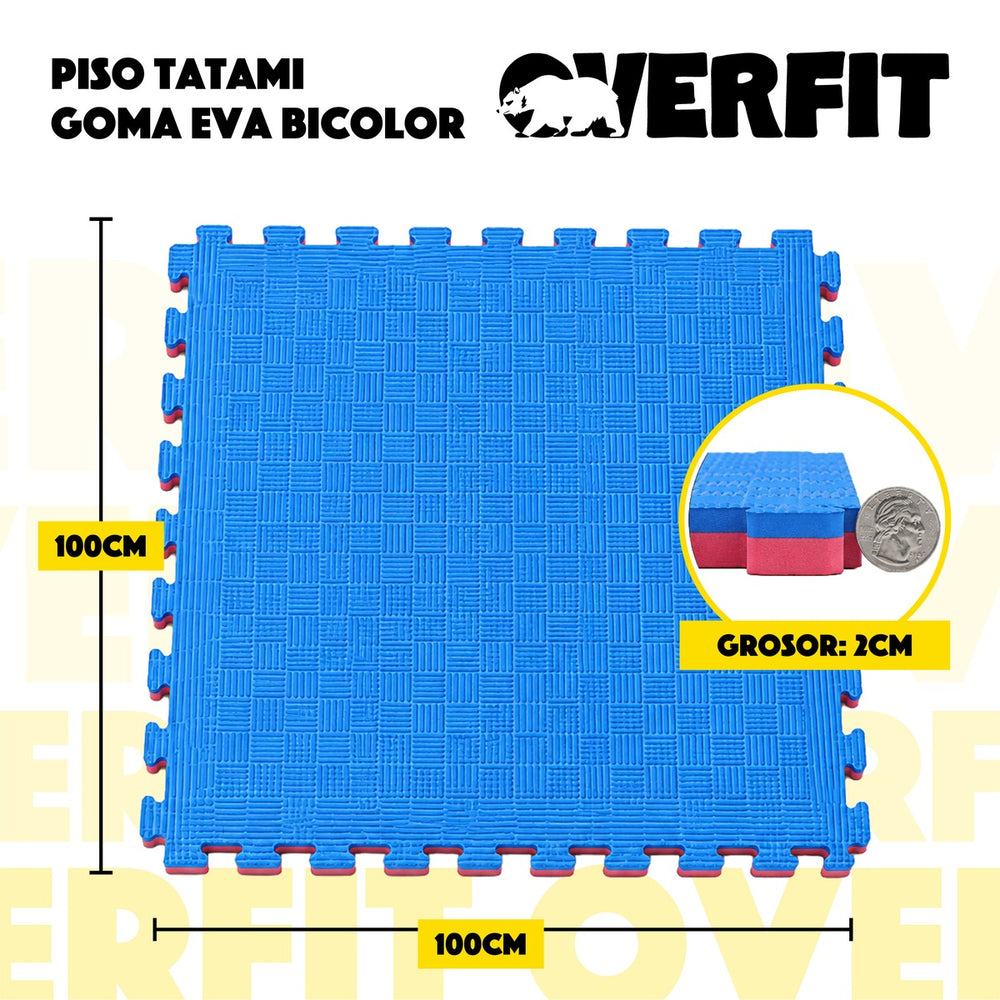 Piso Goma Eva Alfombra Deportiva Gimansio Overfit 20mm 100x100cm