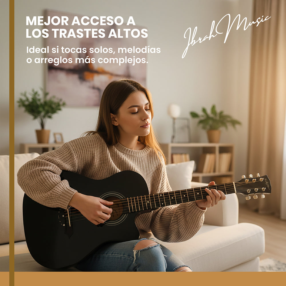 Guitarra Acustica Cutaway Ibrah Music 38 plgds + accesorios