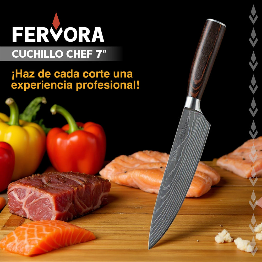 Cuchillo Chef 18 cm Fervora Profesional Acero 3CR13 Japones