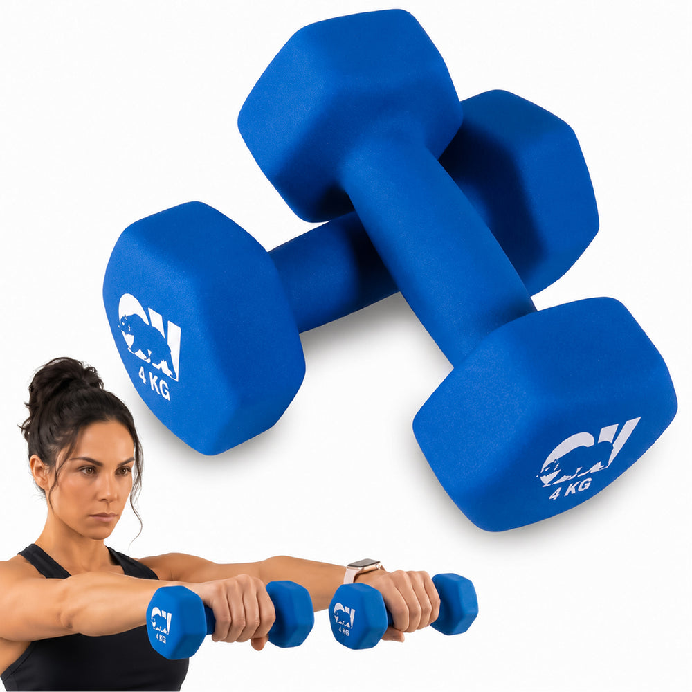 Kit X2 Mancuernas Hexagonales 4kg Neopreno Overfit - Vista principal