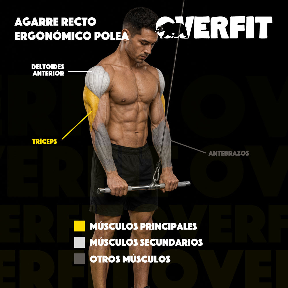 Agarre Recto Ergonomico Pro Overfit Entrenamiento Polea