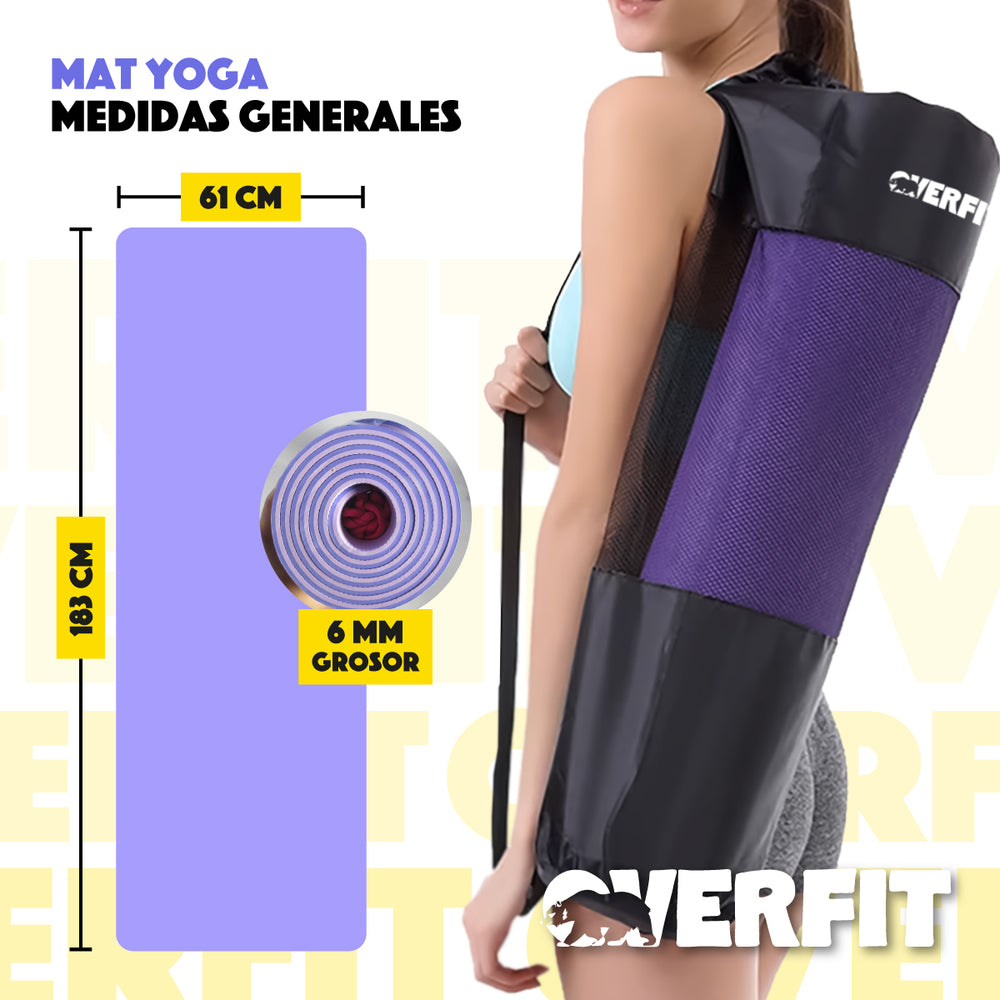 Mat Yoga TPE 6mm Overfit Alfombra Alfombra Pilates Bicolor