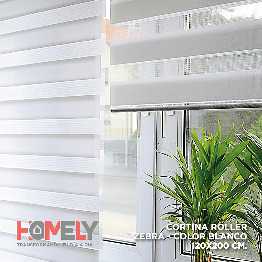 Cortinas Roller Duo 100% Dia y Noche Zebra 120x200cm Homely