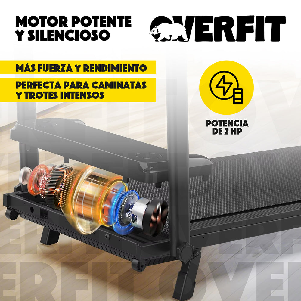 Trotadora 2 Hp Overfit Caminadora Electrica Plegable 12 Km/h