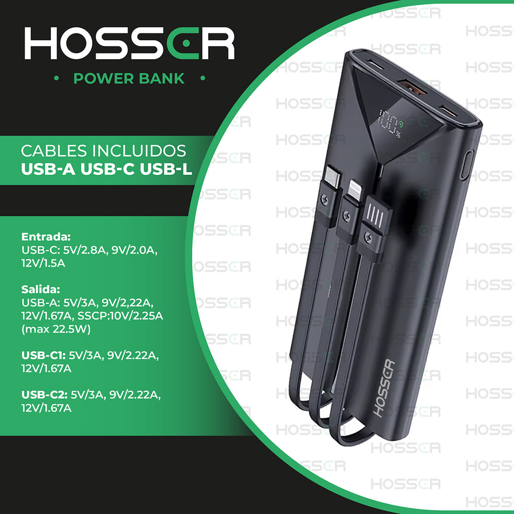 Power Bank 20000mah Hosser Cargador Portatil Celular Externo