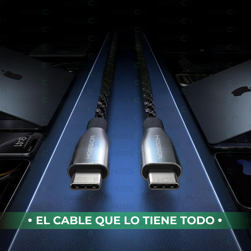 Cable Usb C A C 2 Metros Iphone Samsung Carga Rapida Hosser Negro