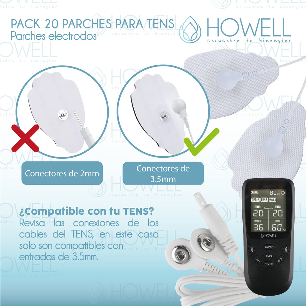 Parches Electrodos Tens Electroestimuladores 20 U Howell