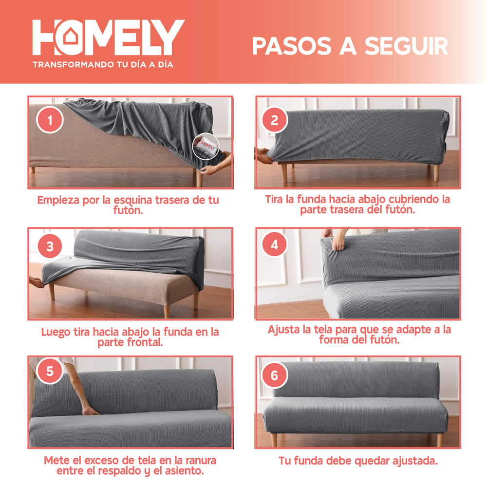 Funda Cubre Sillon Sofa Futon Homely 3 Cuerpos Premium