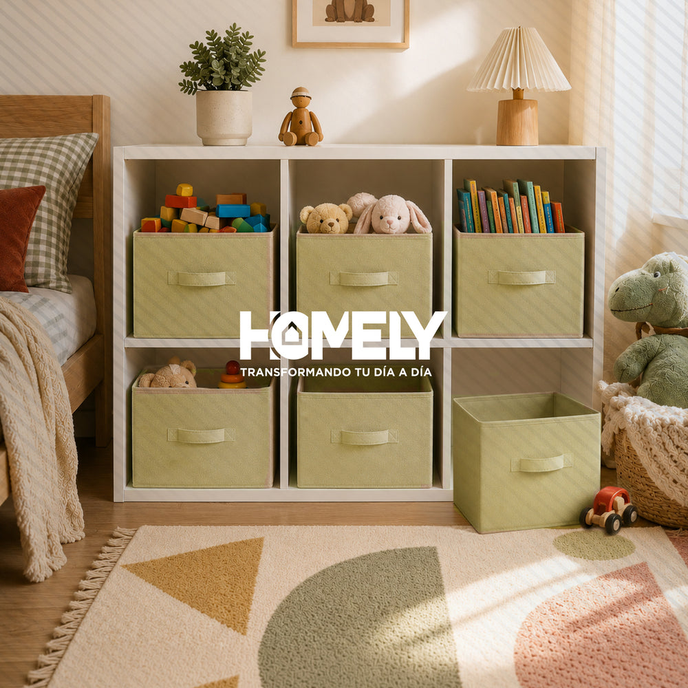 Cajas Organizadoras Cubo Plegable Homely Color Beige Closet Ropa Accesorios Pack 6