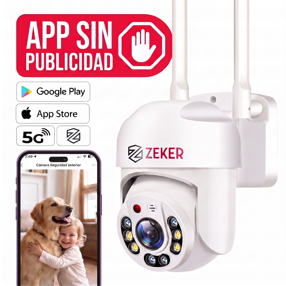 Cámara de Seguridad Wifi Exterior Impermeable Zeker 2MP 5G