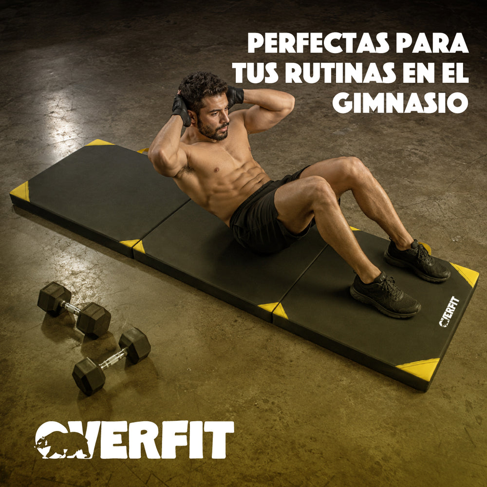 Colchoneta Deportiva Triple Overfit Ejercicios Plegable