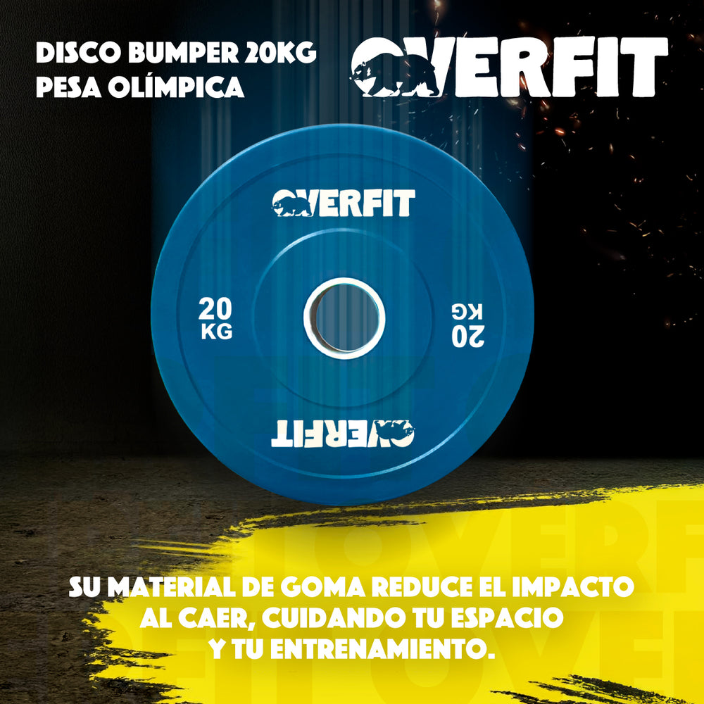 Disco Pesa Olimpica Goma Overfit 20kg Antideslizante