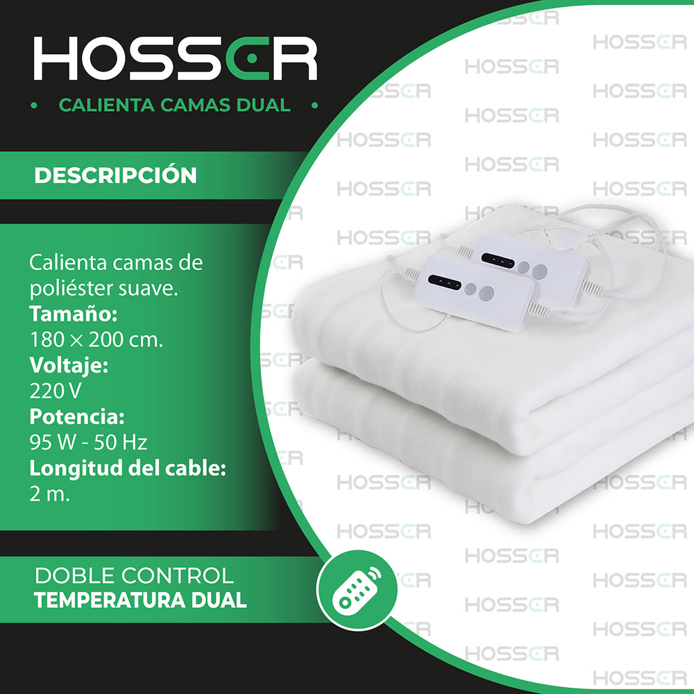 Calienta Camas King Dual Hosser 180x200cm Electrico