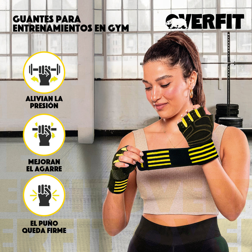 Guantes gym entrenamiento pesas talla L