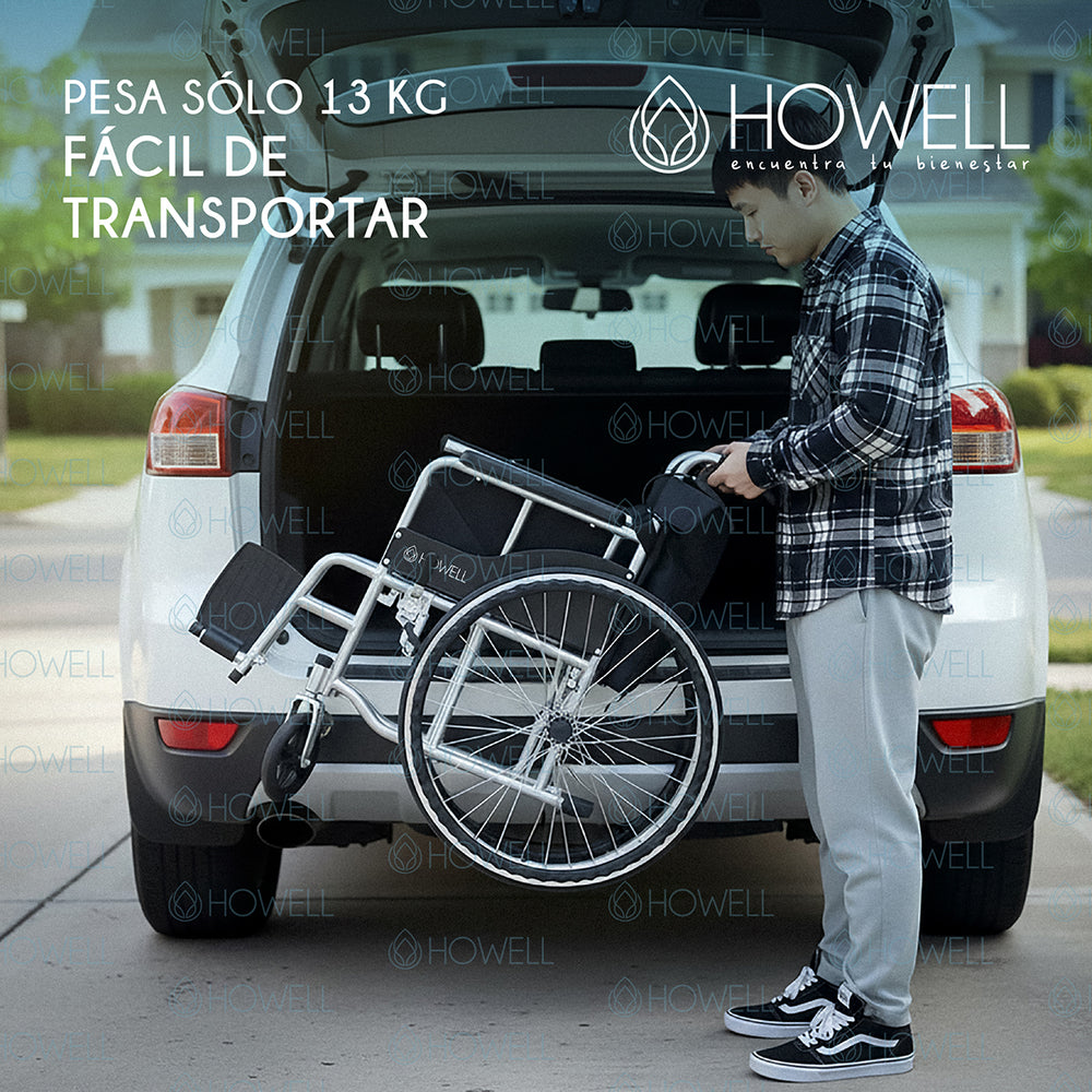Silla de Ruedas Plegable Howell Aluminio 7kg Adulto