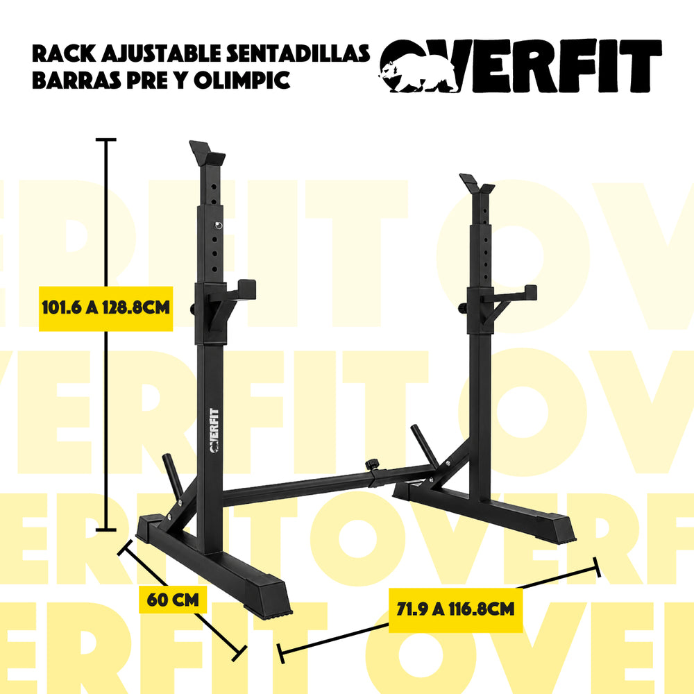 Rack Squat Sentadillas Ajustable Overfit Barra Pre Y Olimpic