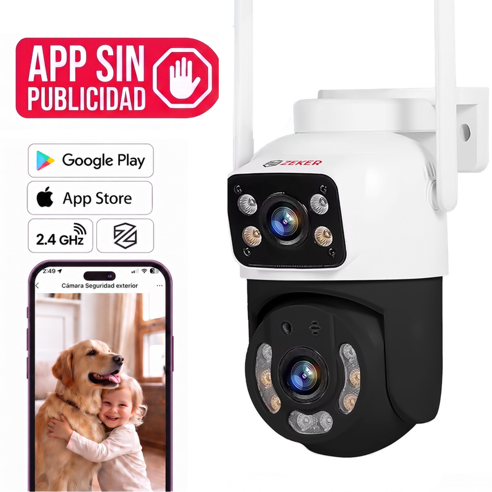 Cámara De Seguridad 5G Zeker Doble 4MP Exterior Impermeable