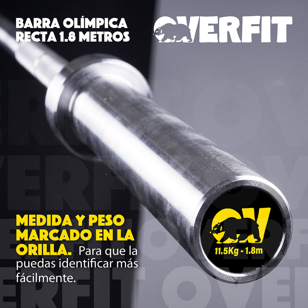 Barra Olimpica Overfit 11.5Kg 1.8m - Foto 7