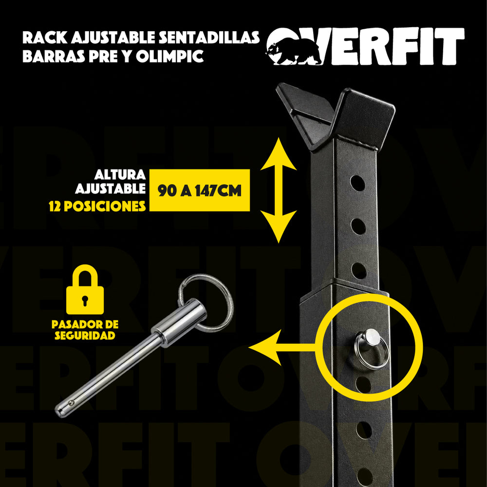 Rack Squat Sentadillas Ajustable Overfit Barra Pre Y Olimpic