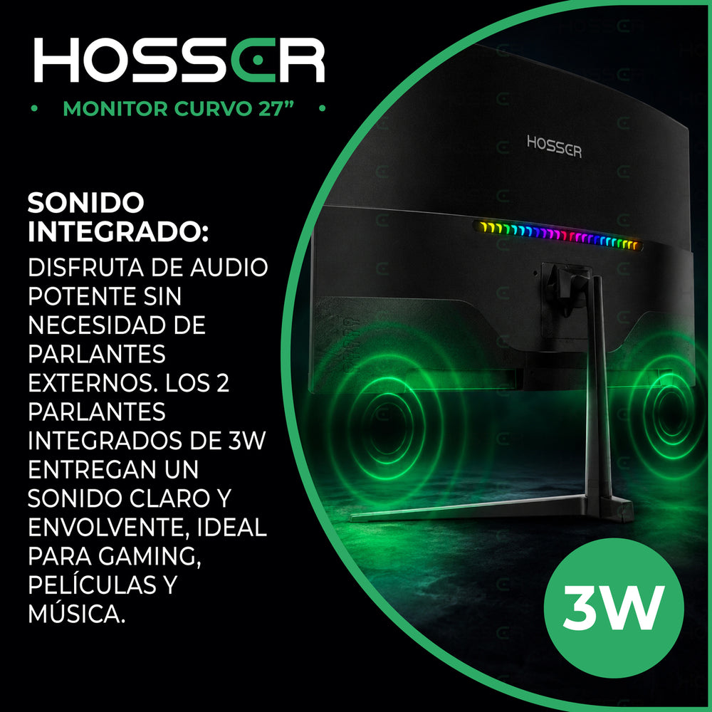 Monitor Gamer Hosser 27 Curvo 200 Hz 1ms - imagen 6