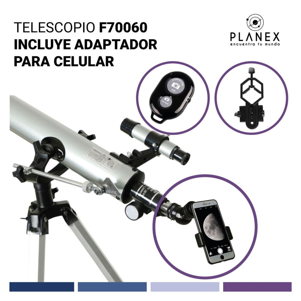 Telescopio Astronómico Monocular F70060 Planex + Soporte