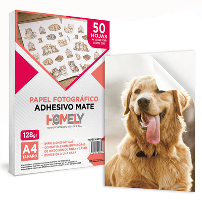 Papel adhesivo matte A4 50 hojas 128 g