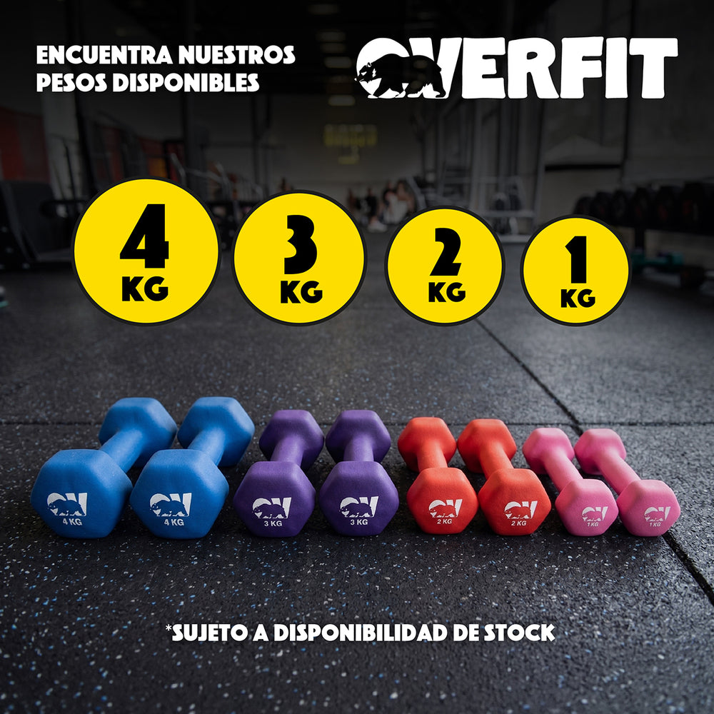 Mancuernas hexagonales neopreno 1kg par