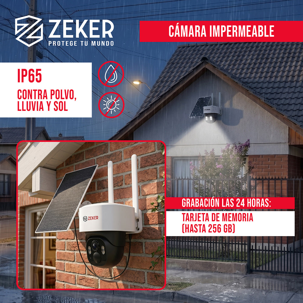 Cámara De Seguridad 4G Solar Exterior 4MP Zeker