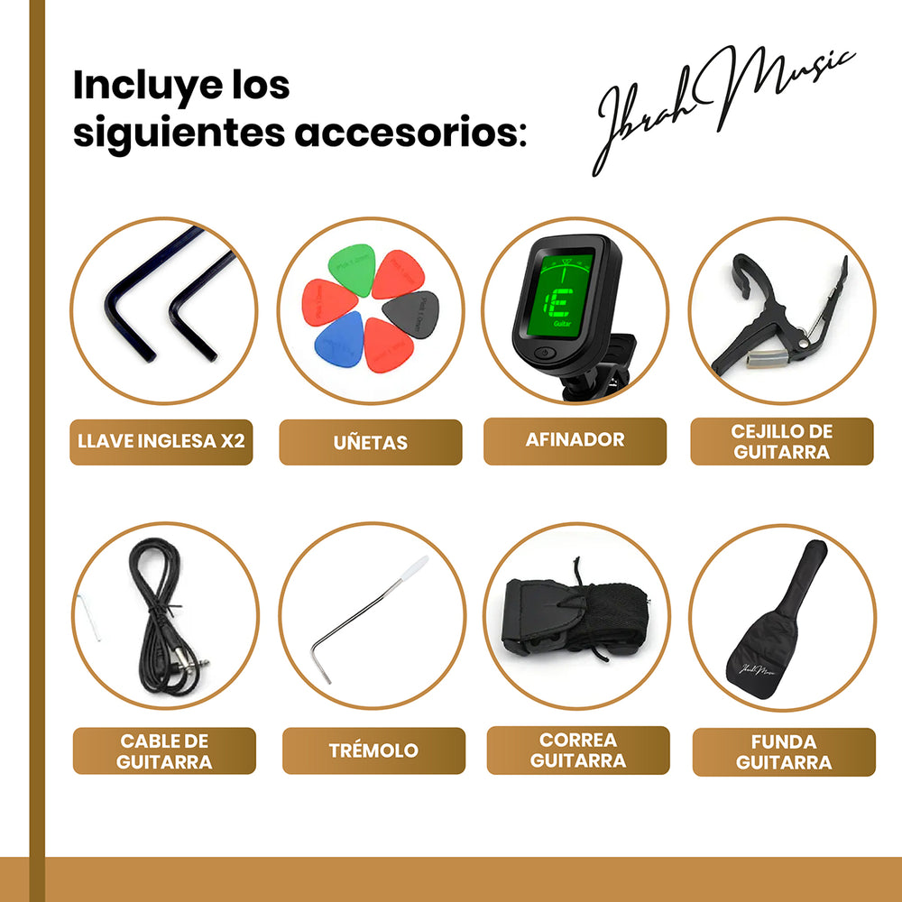 Guitarra Electrica BG 39" Ibrah Music + Amplificador 20 W