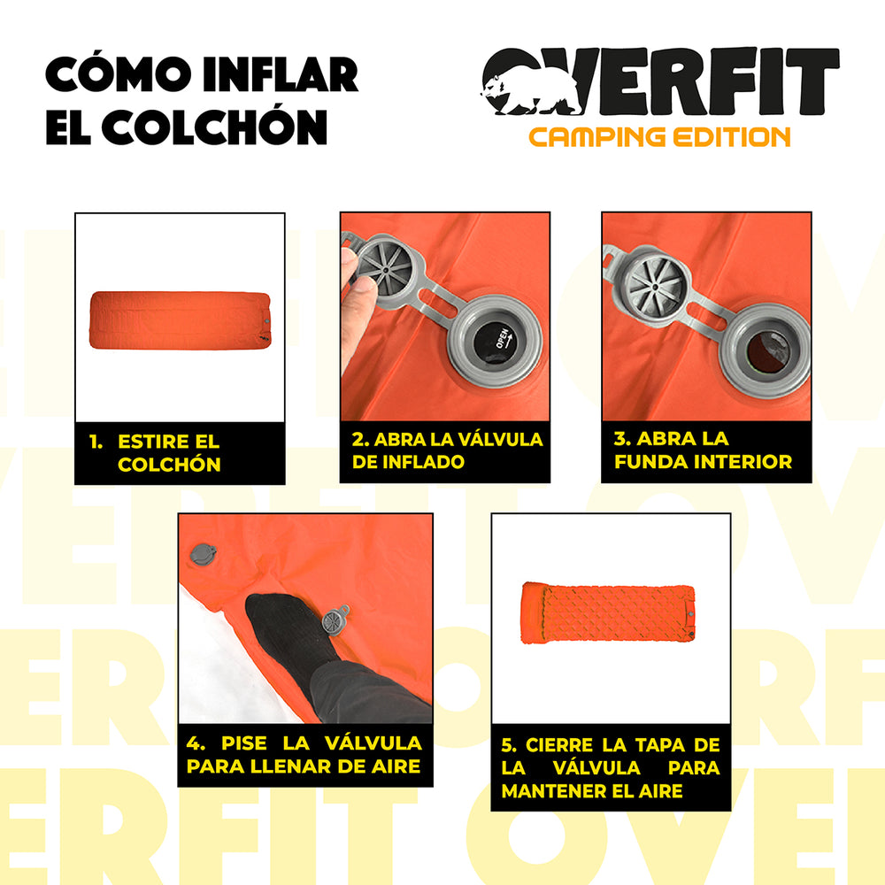 Colchoneta Inflable Individual Camping Overfit Light 10cm