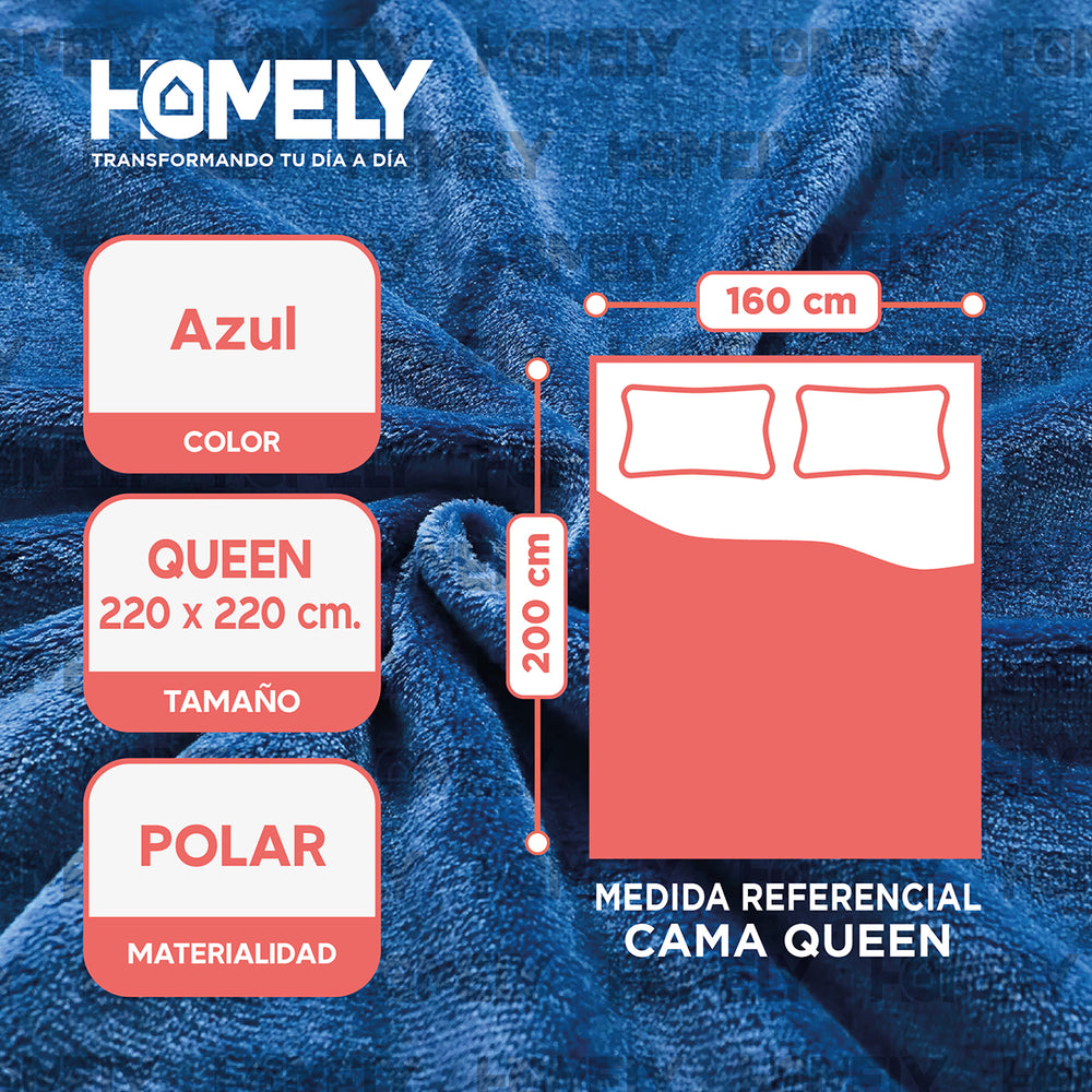 Frazada Polar Termica Queen Homely Manta 220x220cm 300gsm