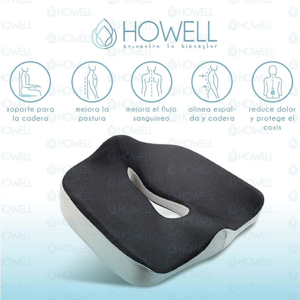 Cojín Ortopédico de Asiento Lumbar Howell Antideslizante