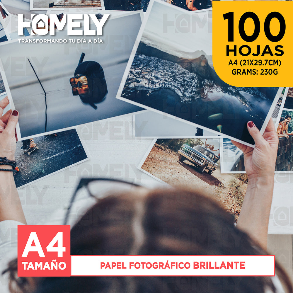 Papel fográfico brillante 100 hojas A4 230 g