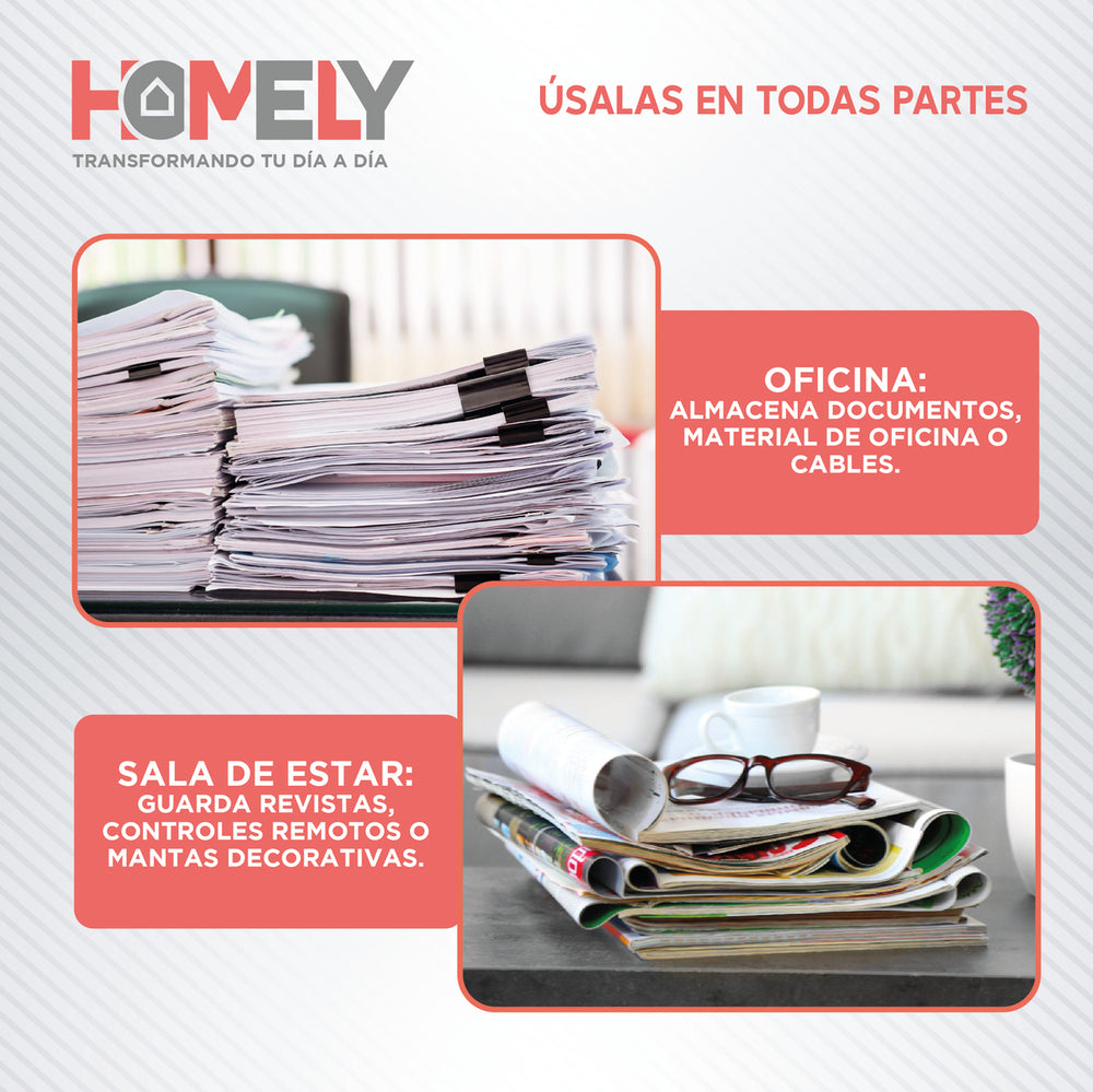 Cajas Organizadoras Homely Tapa Tela Impermeable 22L Set X2